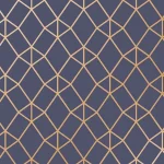 Motif de losanges en lignes cuivrées sur fond bleu foncé