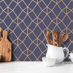 Crédence de cuisine avec impression - Nador Blue Or Rose