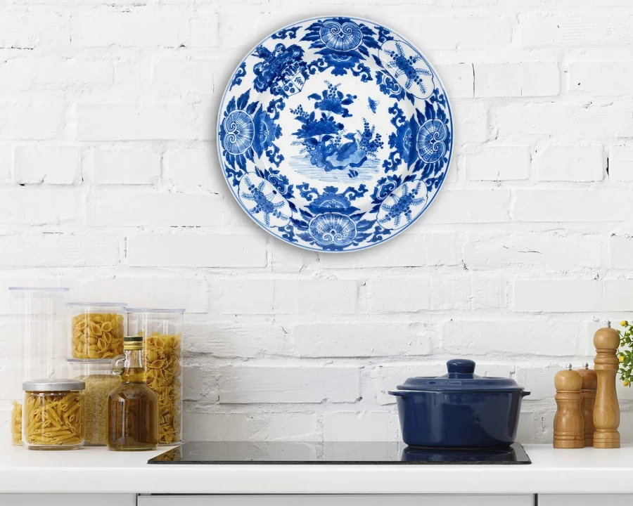 Wall Circle - Decorative Plate - Ocre Blue