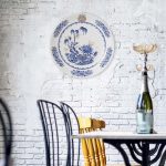 Muurcirkel - Wanddeco Bord - Florals Blue