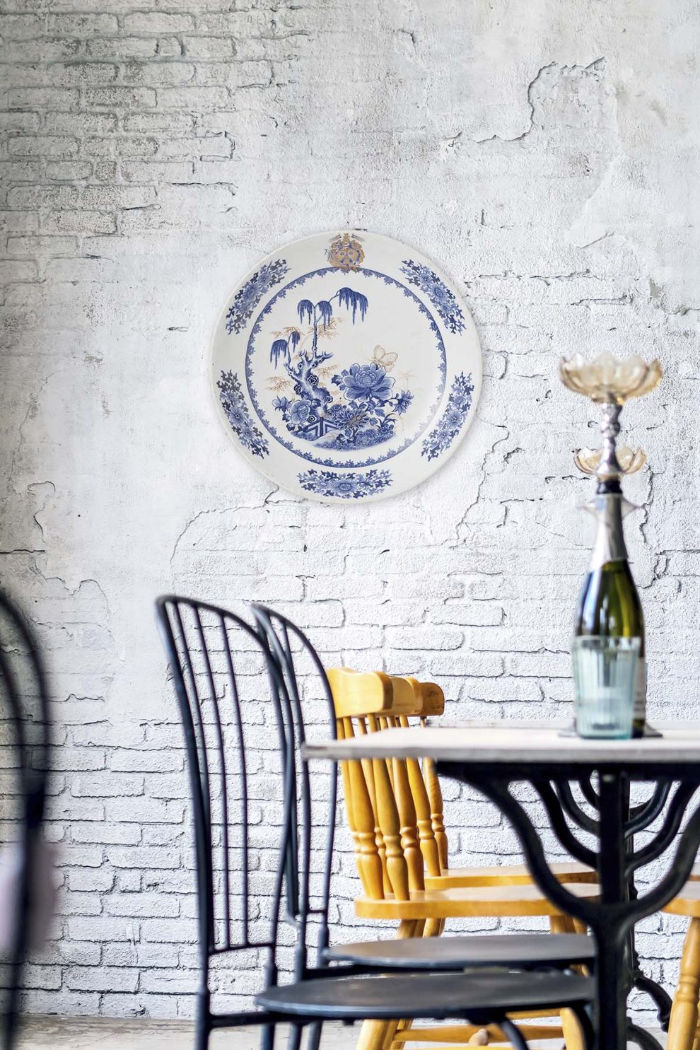 Cercle Mural - Assiette Décorative - Florals Blue