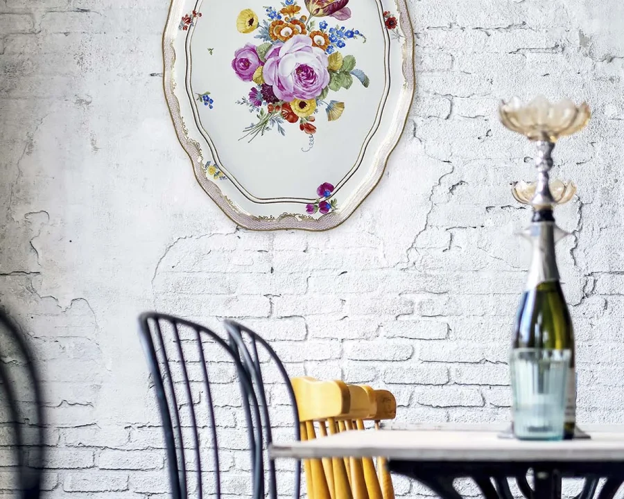 Muurcirkel - Wanddeco Bord - Floral China