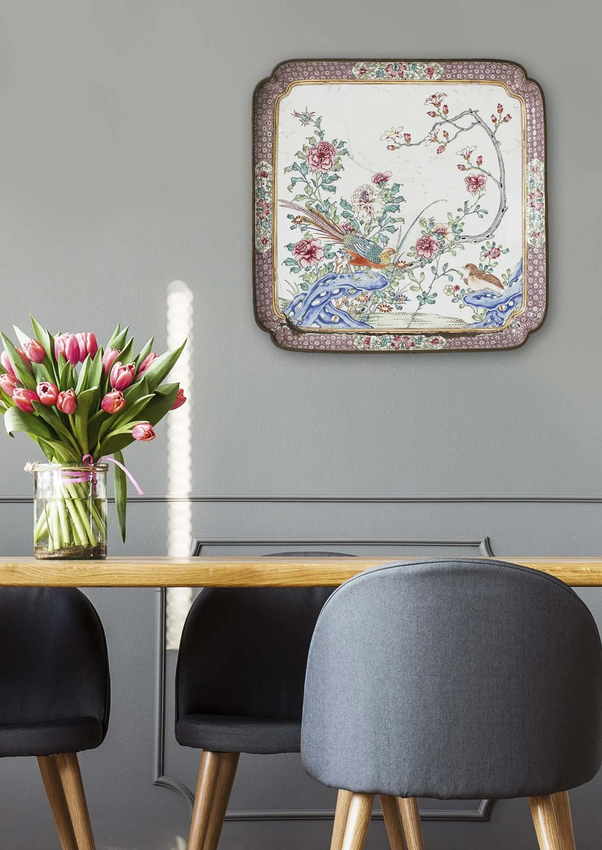 Cercle Mural - Assiette Décorative - Floral China