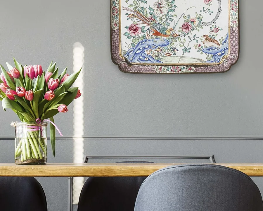 Muurcirkel - Wanddeco Bord - Floral China