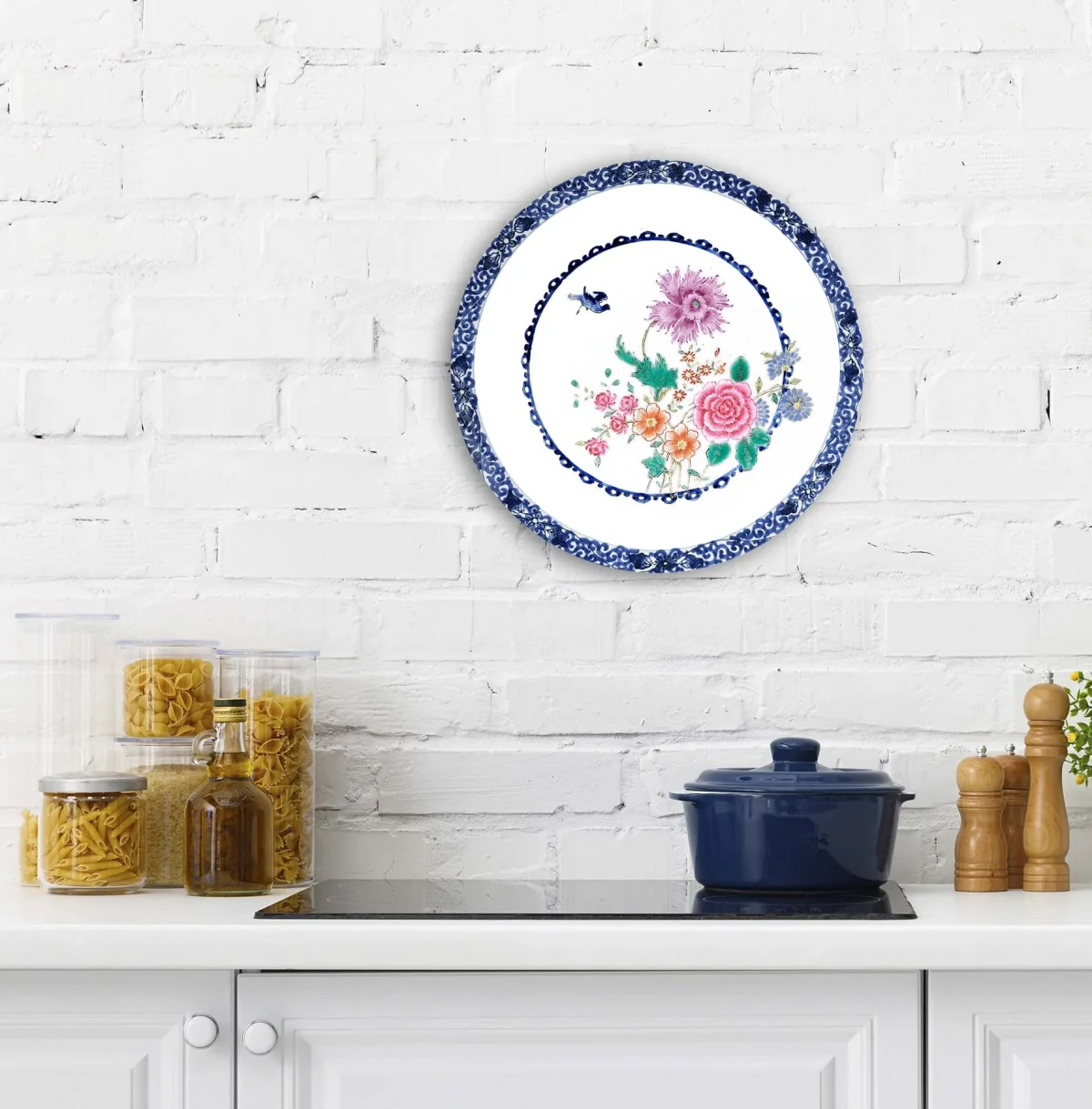 Muurcirkel - Wanddeco Bord - Sweet Floral China