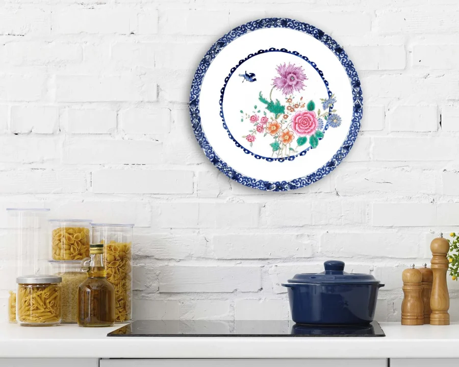 Muurcirkel - Wanddeco Bord - Sweet Floral China