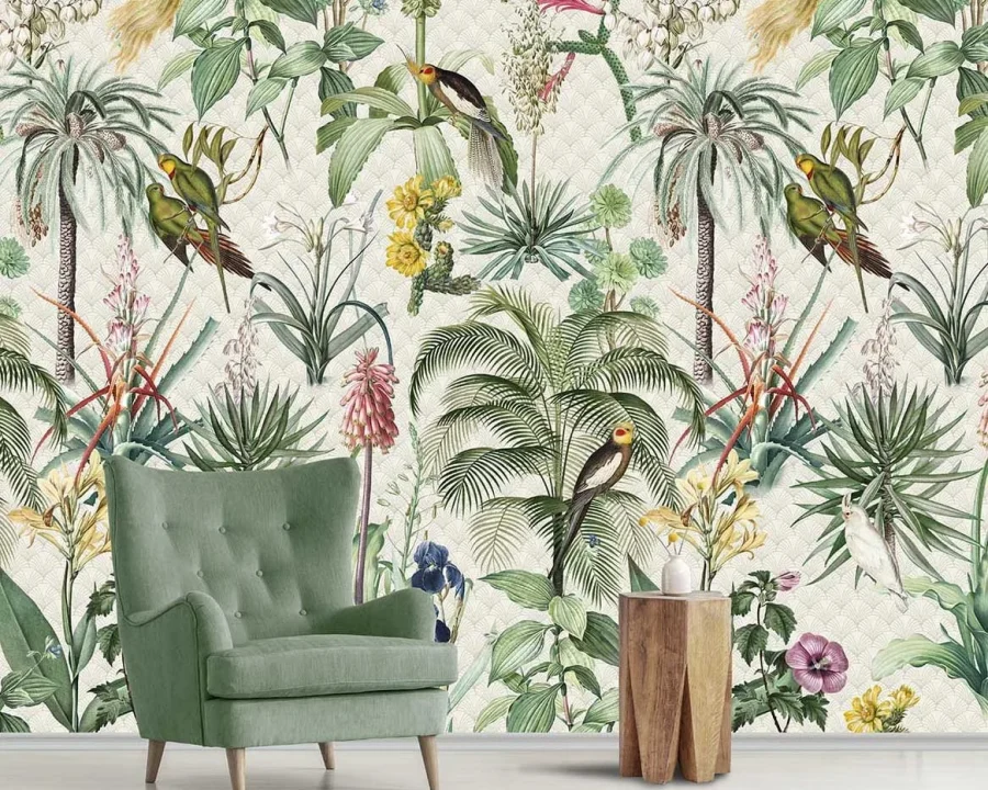 Floral Utopia Tapete - Tropical Morning