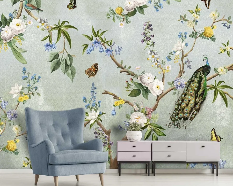 Floral Utopia Tapete - Secret Garden Turquoise