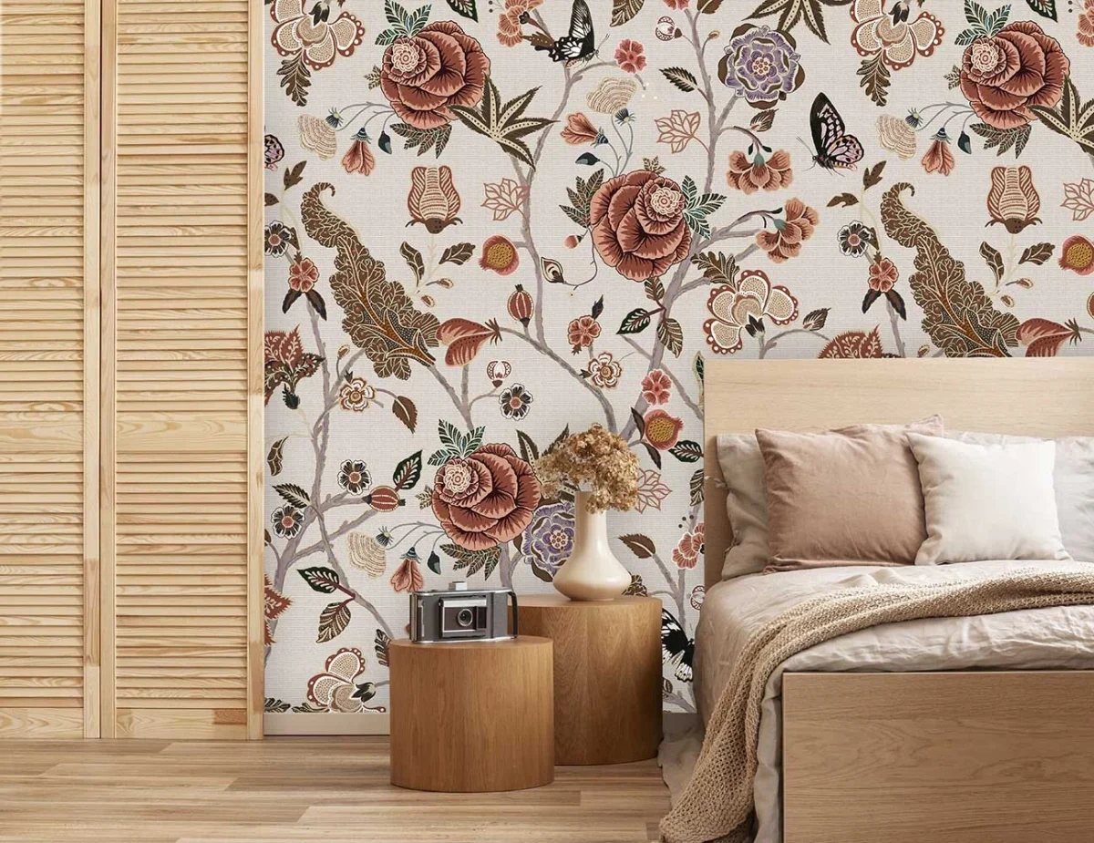 Floral Utopia Behang - Pomegranate Sand