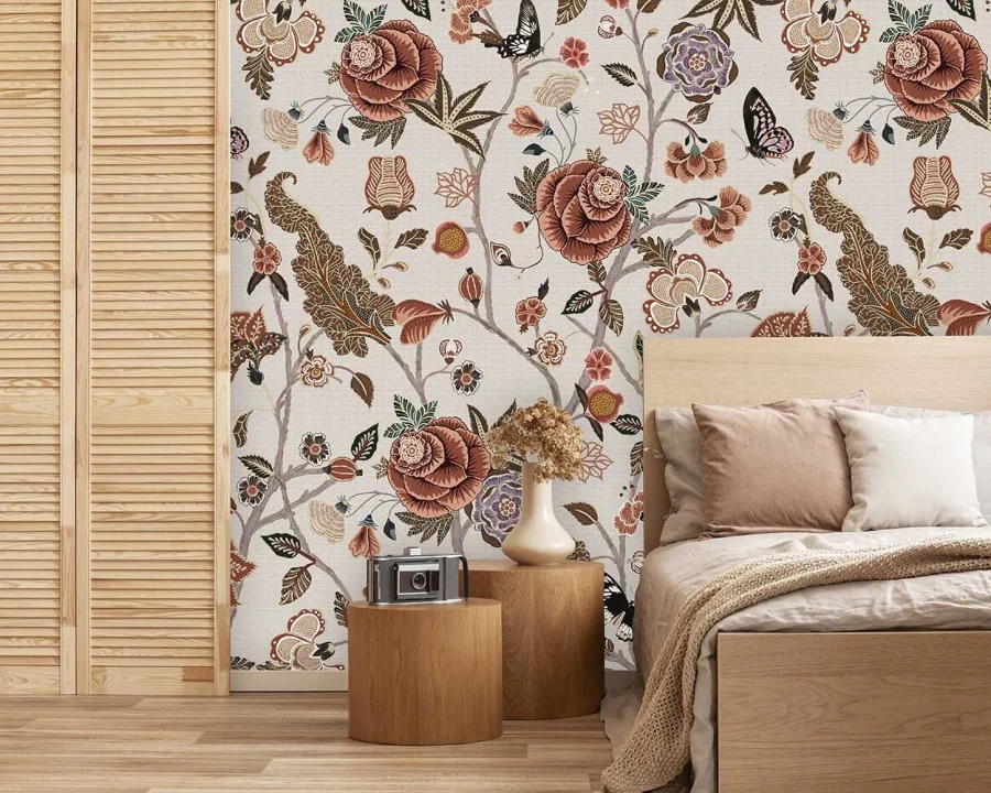 Floral Utopia Tapete - Pomegranate Sand