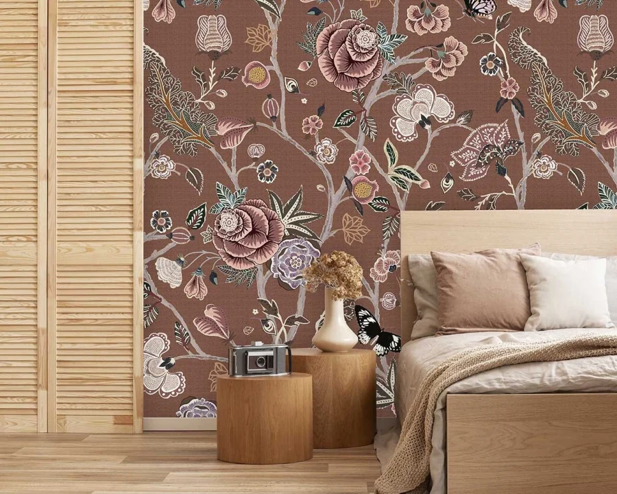 Floral Utopia Tapete - Pomegranate Butterscotch