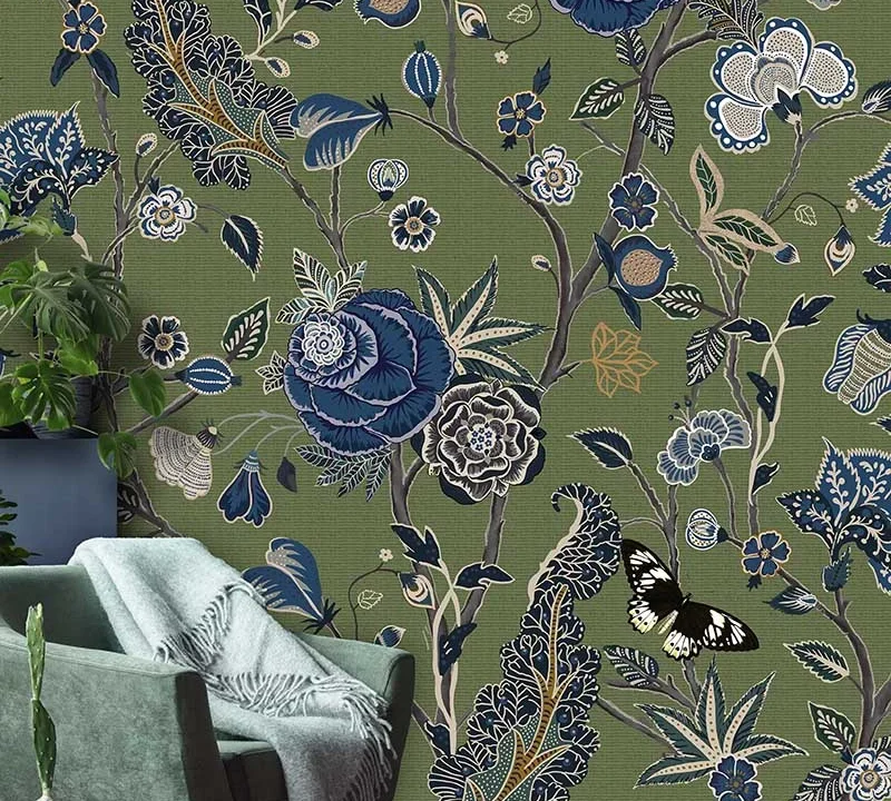 Floral Utopia Tapete - Pomegranate Moss