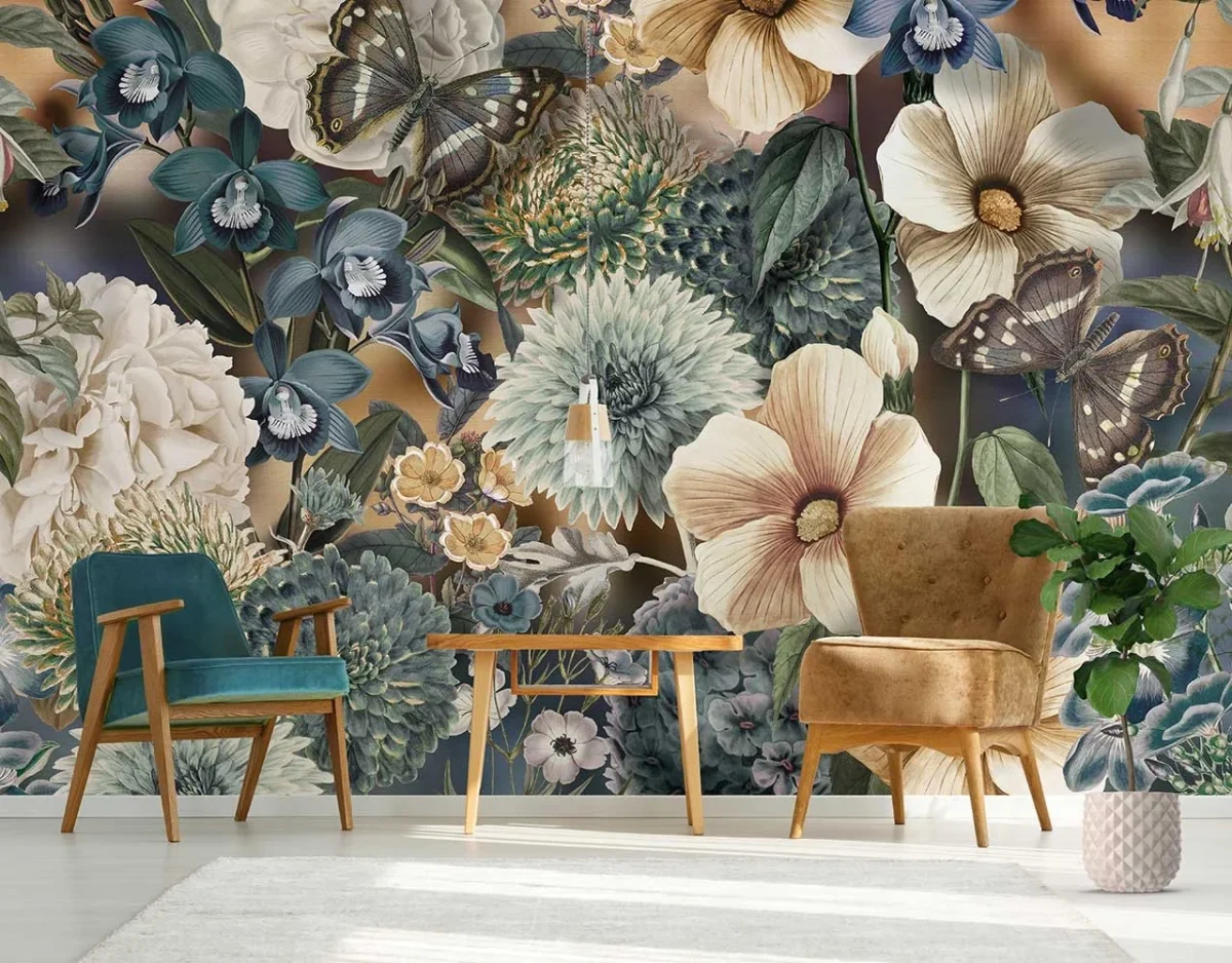 Floral Utopia Behang - Eden Blues