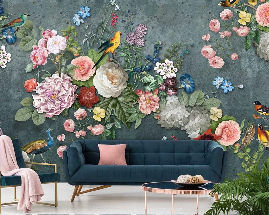 Floral Utopia Behang - Abundance Dark