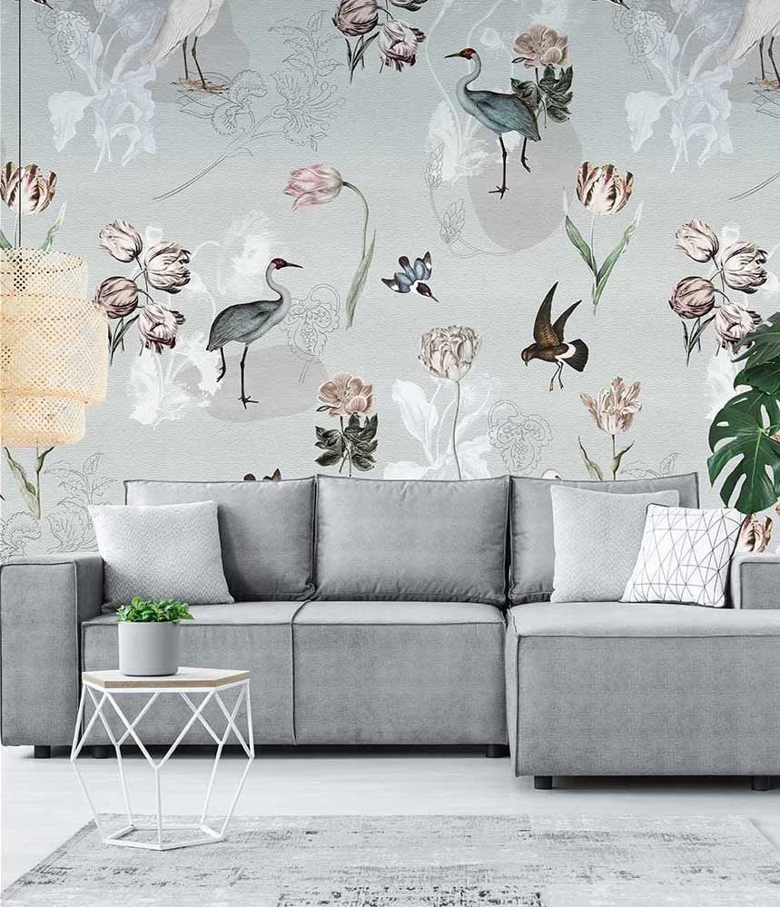 Floral Utopia Behang - Dutch Meadows Blue