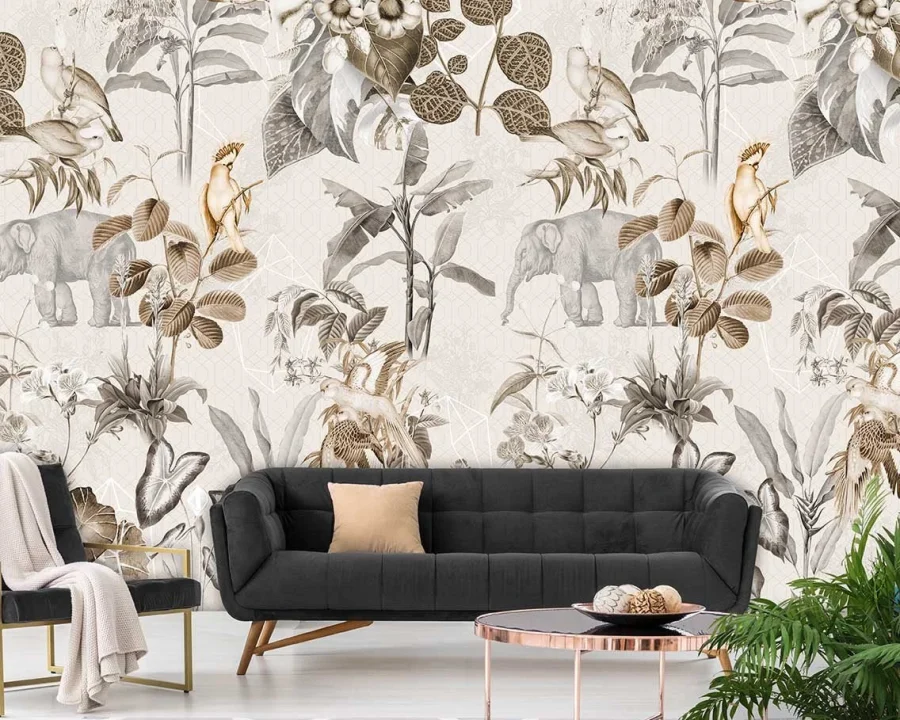 Floral Utopia Behang - Luang Prabang Neutral