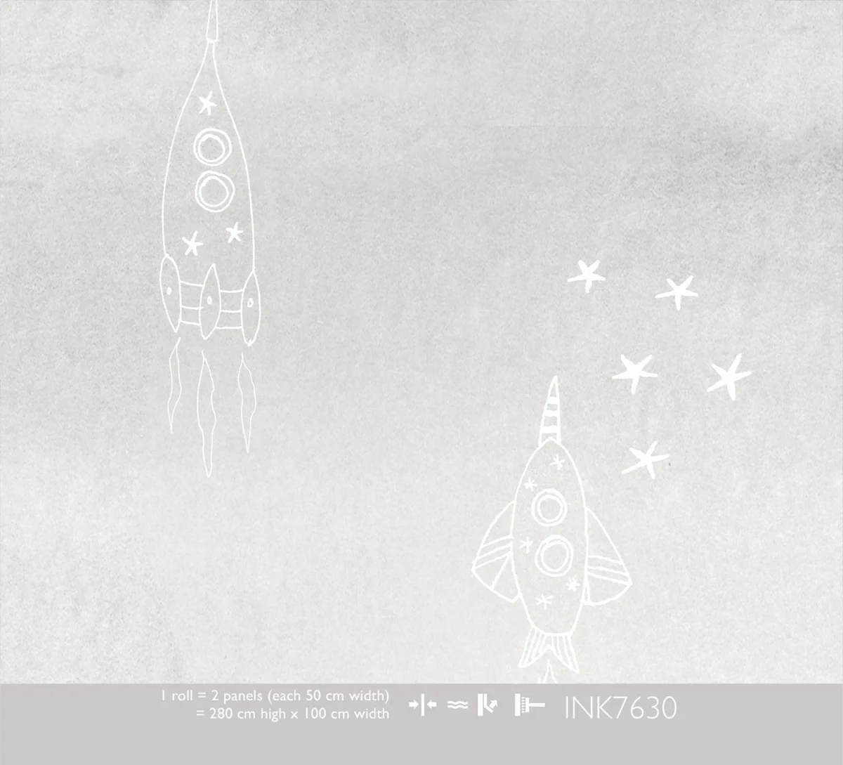 Kinderbehang Stars, Gray