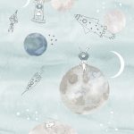 Kinderbehang Too The Mooon, Blue