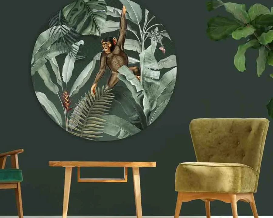 Wall Circle - Vintage Monkey Green