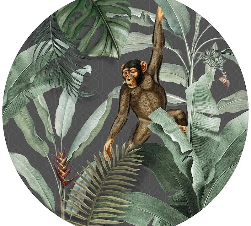 Wall Circle - Vintage Monkey Gray