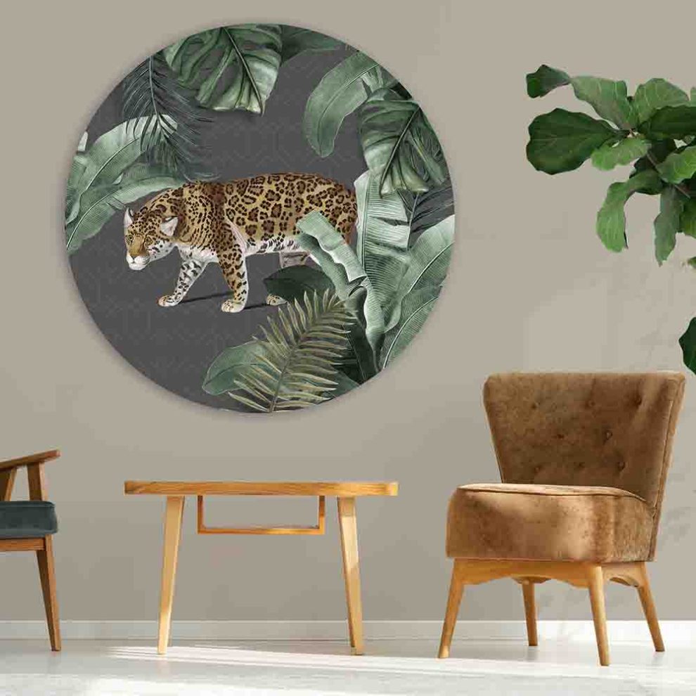 Wandkreis - Vintage Tiger Gray