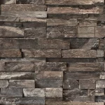 Motif de bandes de pierre empilées en brun et gris, effet pierre naturelle brute