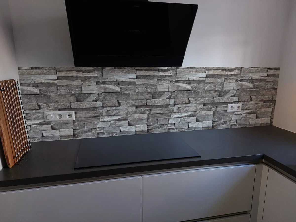 3D Stenen Grijs - Spatwand