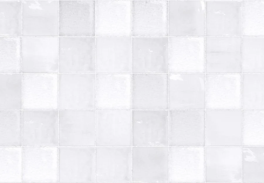 Muster der antiken Fliesen-Küchenrückwand White Lilac DW3300 mit sanften Weiß-Lila-Glasurfliesen.