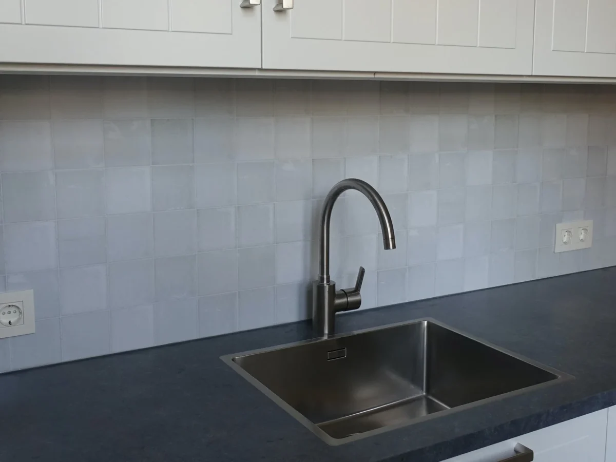 Antique Tile Backsplash - White Lilac