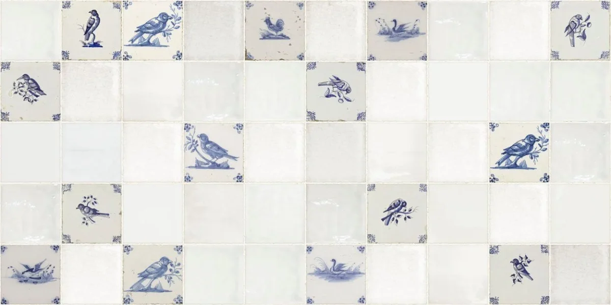 Delfts Blauw Vogels - Spatwand Staal DW3316