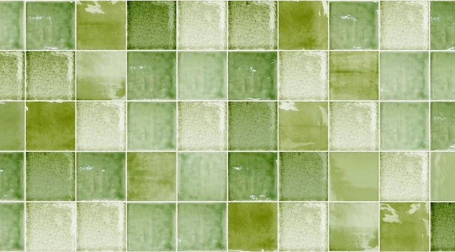 Crédence carrelage antique verte Green Teal DW3319 avec carreaux vert olive et vert sauge