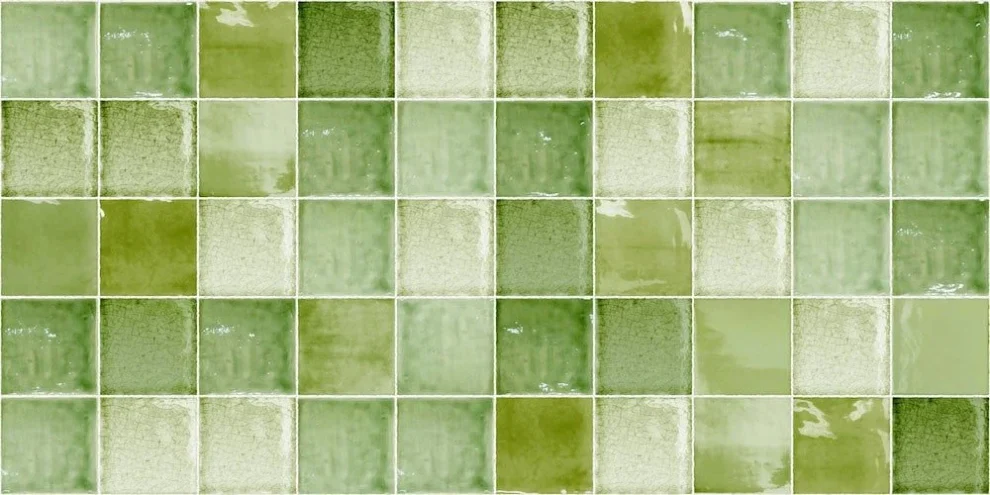 Crédence carrelage antique verte Green Teal DW3319 avec carreaux vert olive et vert sauge