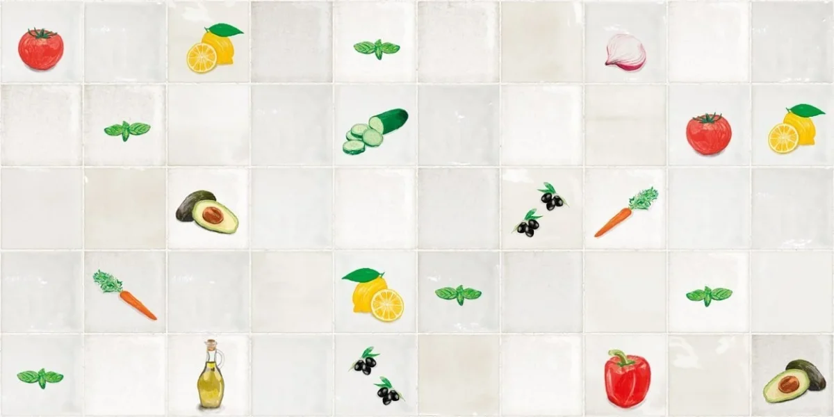 Antique Tile Design Vegetables - Backsplash Sample DW3320