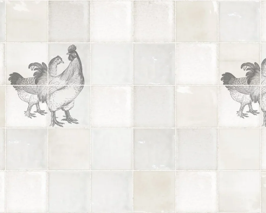 Design carrelage antique avec Poules