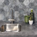 Keukenwand - Hexagon Donker Beton Tegel