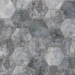 Keukenwand - Hexagon Donker Beton Tegel