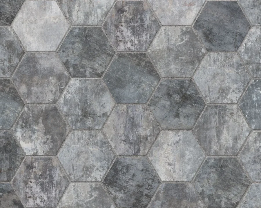 Crédence de cuisine - Carreau hexagonal béton foncé