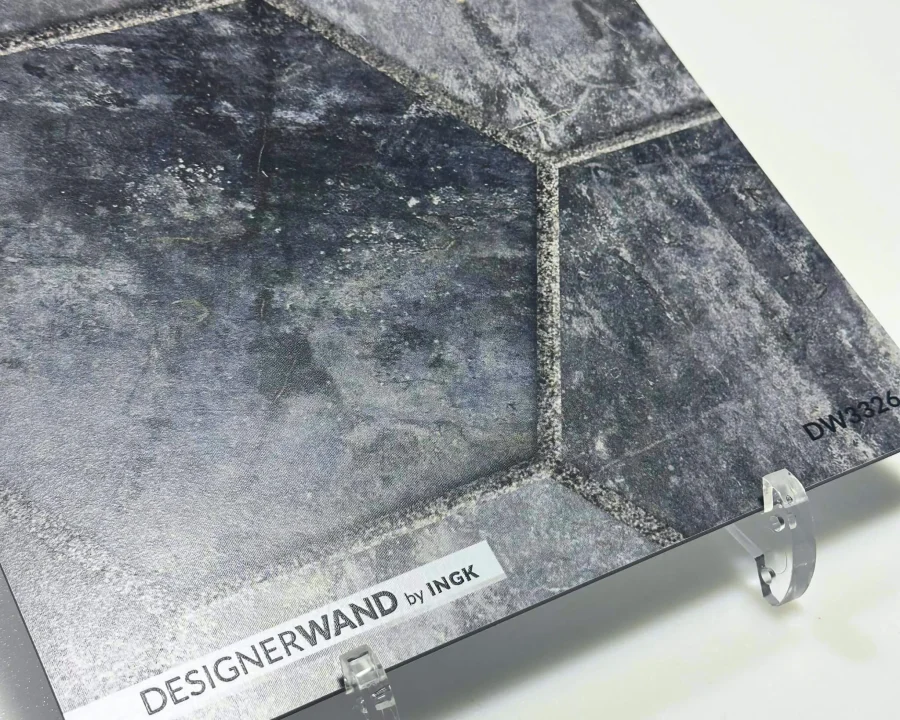 Musterstück DW3326 Hexagon Dunkler Beton-Fliese in Anthrazit und Dunkelgrau mit verwitterter Struktur