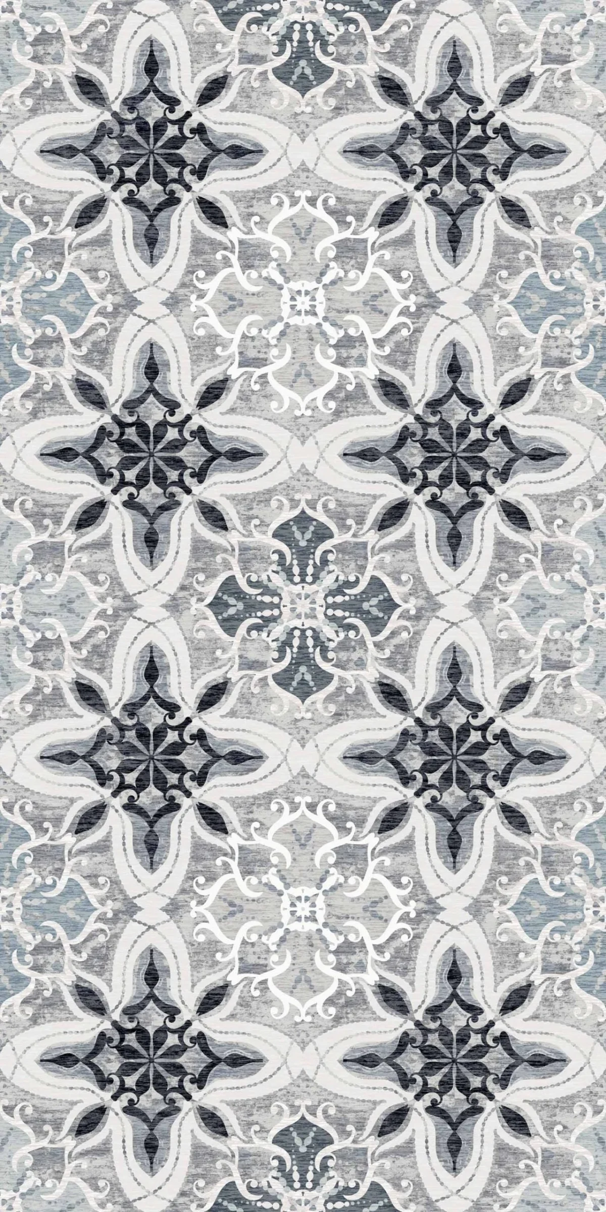 Crédence Mandela DW3329 avec motif mandala bleu-gris style azulejo