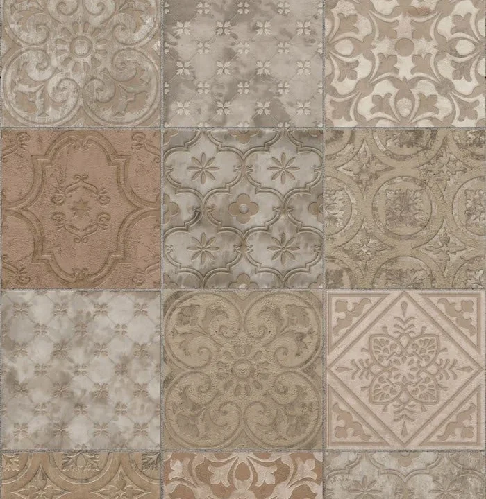 Crédence de cuisine met Impression carrelage - Brun