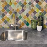 Keukenwand met print - Glas in Lood - Beige