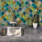 Keukenwand met print - Glas in Lood - Groen