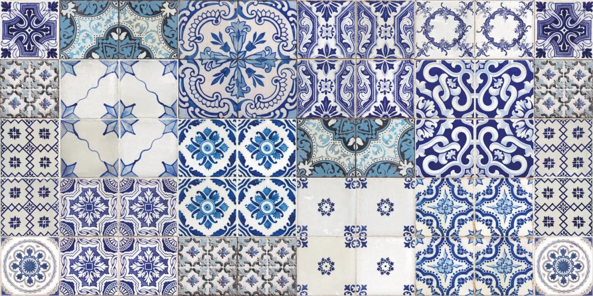 Crédence de cuisine avec impression - Design carrelage - Look carrelage portugais