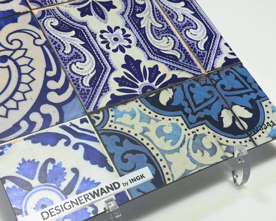 20x20 cm Muster der DW3341 Küchenrückwand mit blau-weißer portugiesischer Fliesenoptik