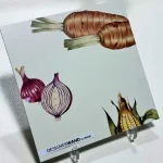 Vintage Groente - Spatwand met print — Staal