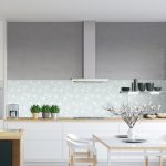 Keukenwand met print - Bloemetjes