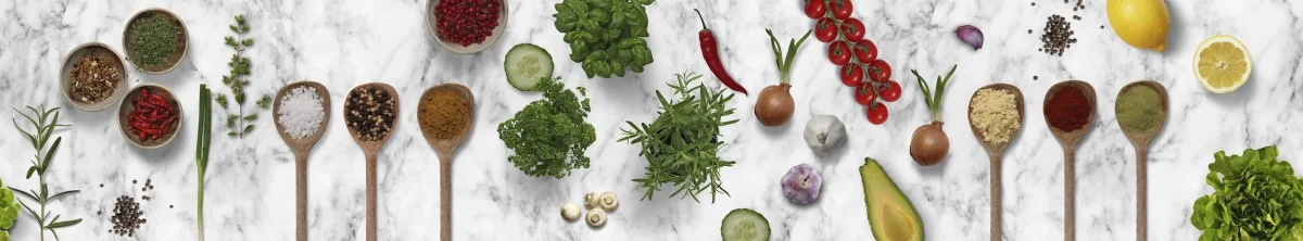 Spatwand met print - spices and Herbs