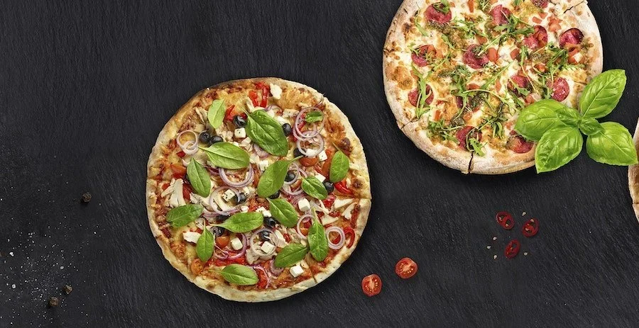 Keuken achterwand pizzas