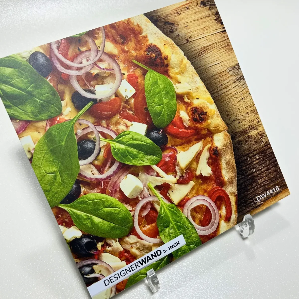 Keuken achterwand staal DW4418 pizzzzza op hout