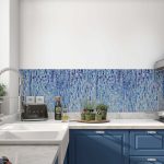 Küchenrückwand mit Druck - Blue Glaze Mozaiek